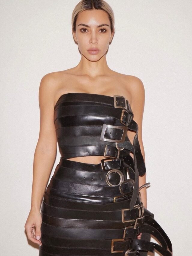 Kim Kardashian was seen in a unique dress.
