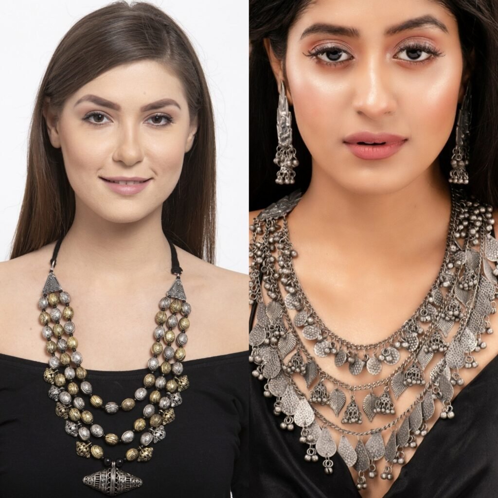 multilayerd trible necklace