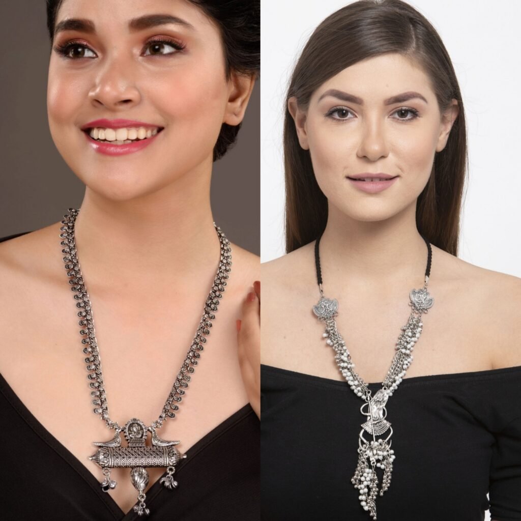 long chain design trible necklace