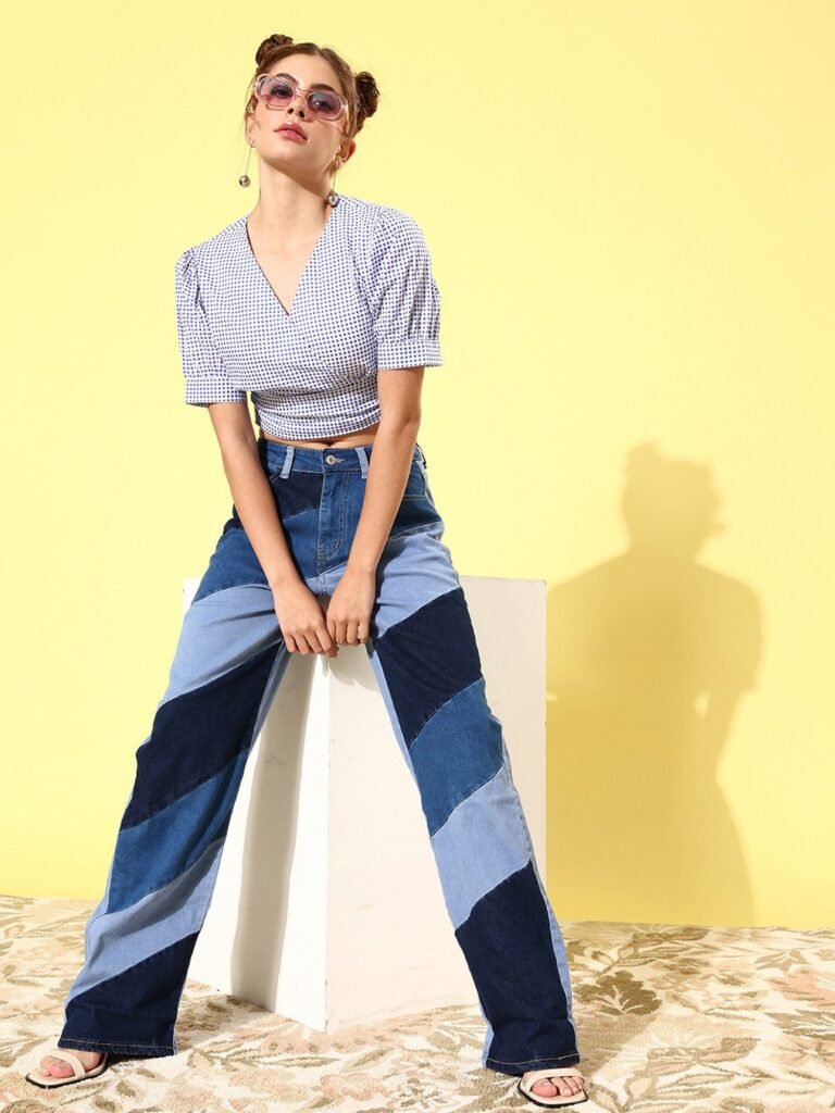multiculer printed jeans