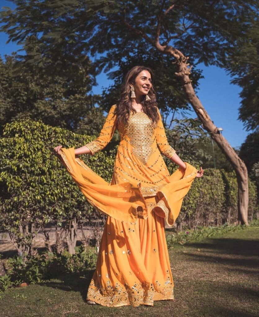 garara and sharara set for haldi function