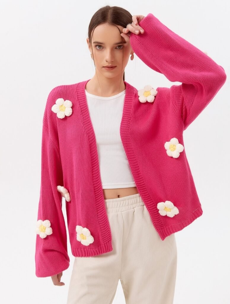 floral patch cardigan