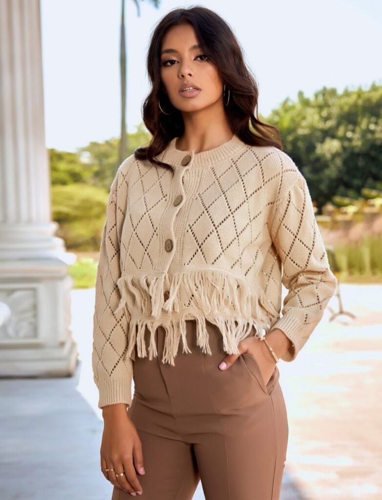 button sweater coat