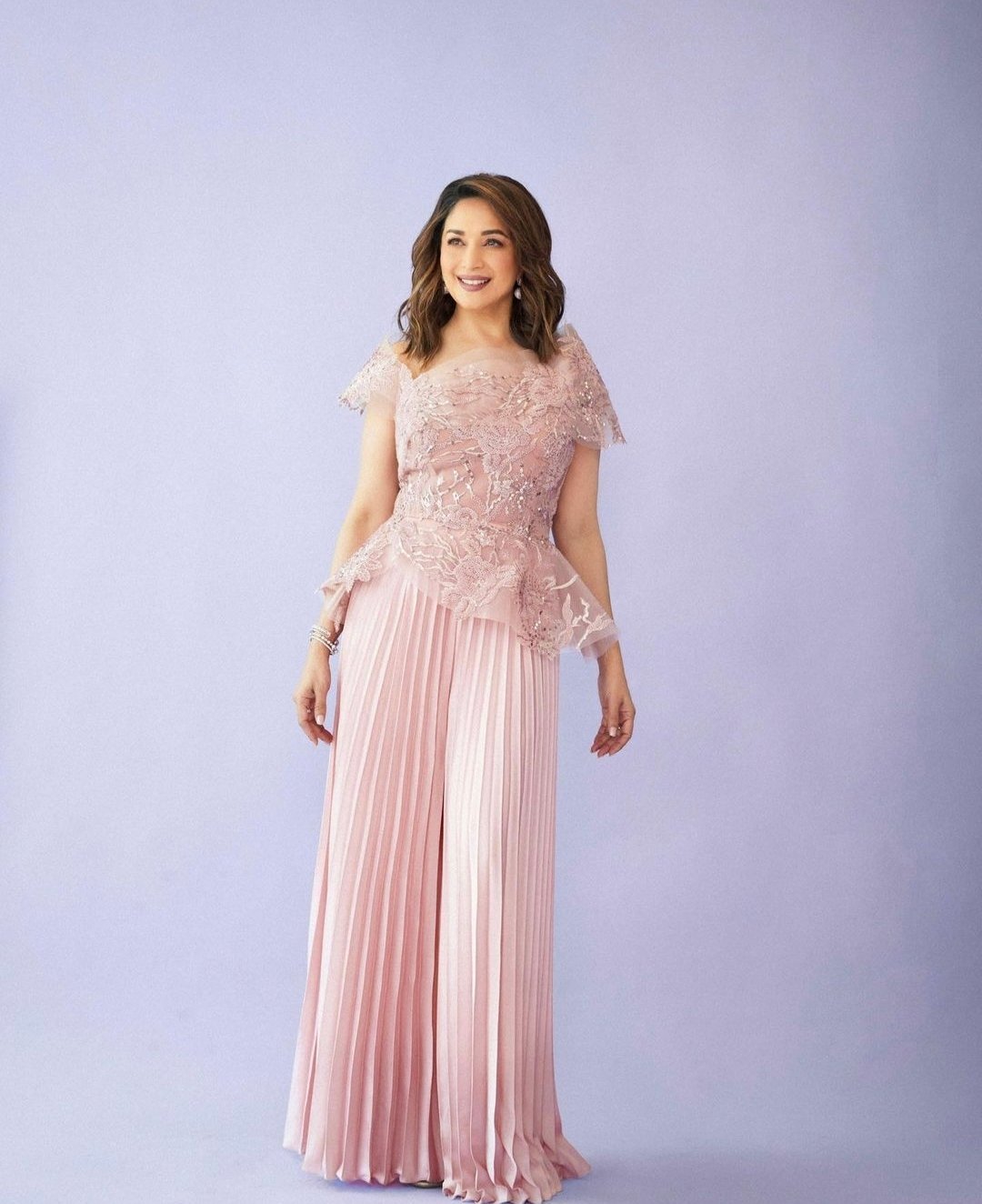 Peplum top with plated sharara set