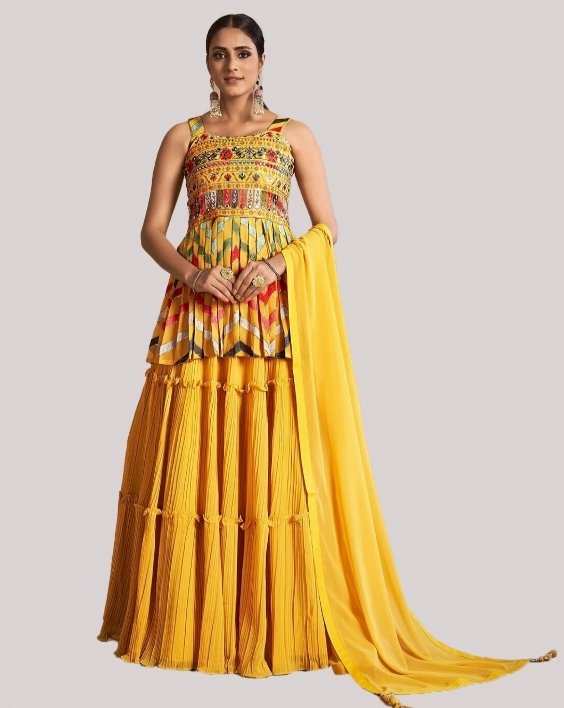 Peplum kurta with skirt