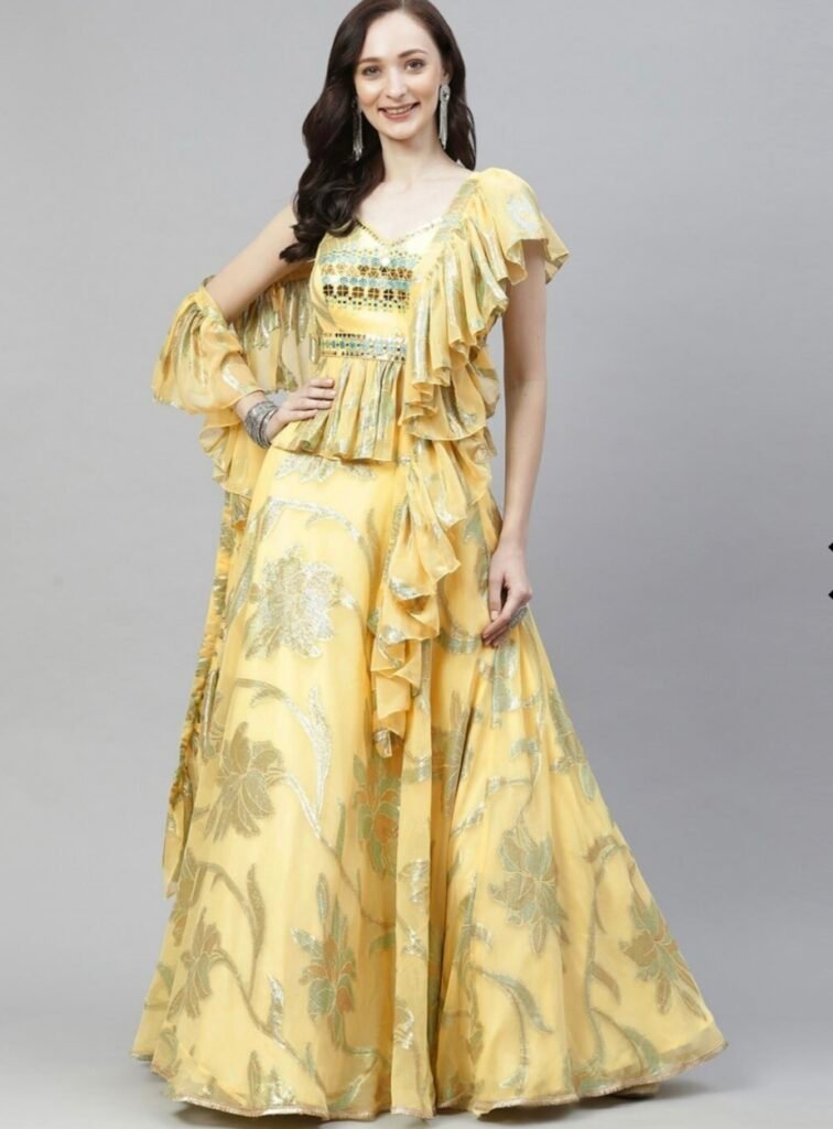 Lahnga with ruffle dupatta