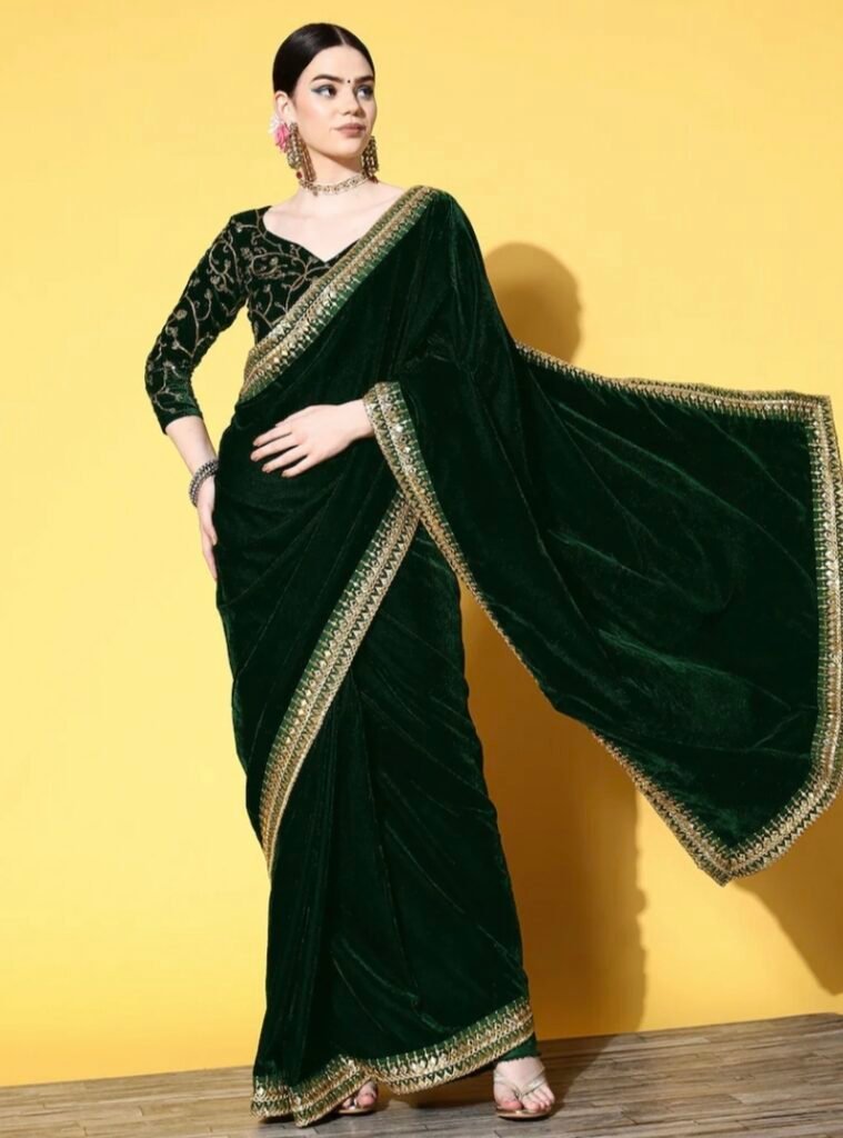 Velvet saree 