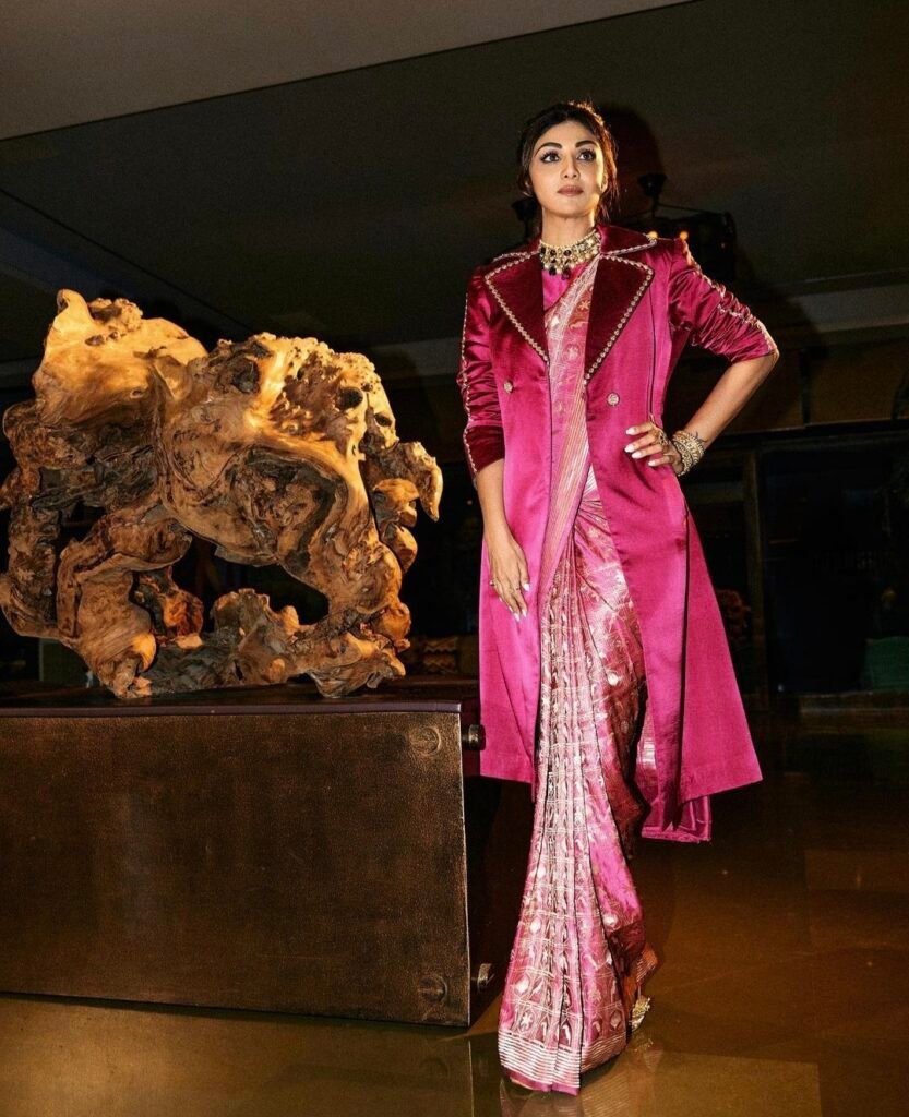Saree with overcoat