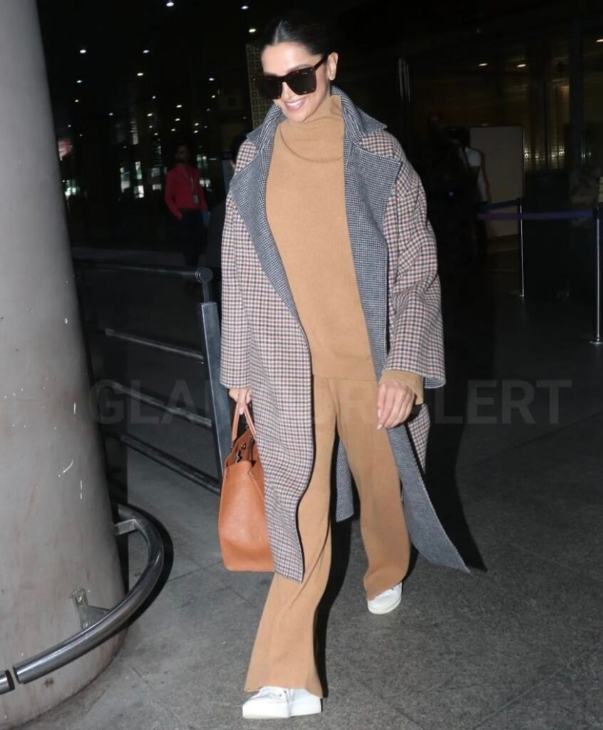 Deepika Padukone plade garey overcoat