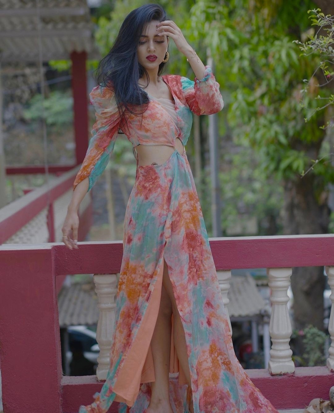 Tejasvi prakash in cut-out dress 