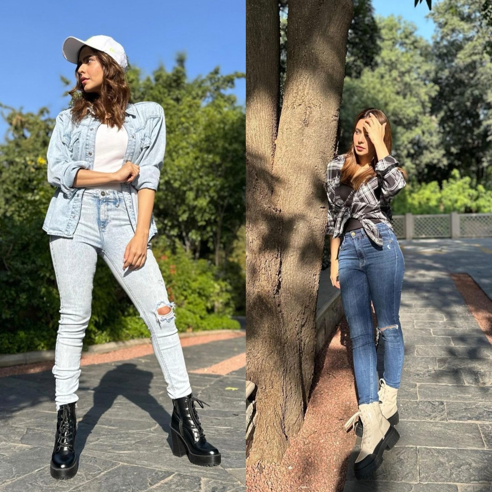 Aamna Sharif in ripped jeans