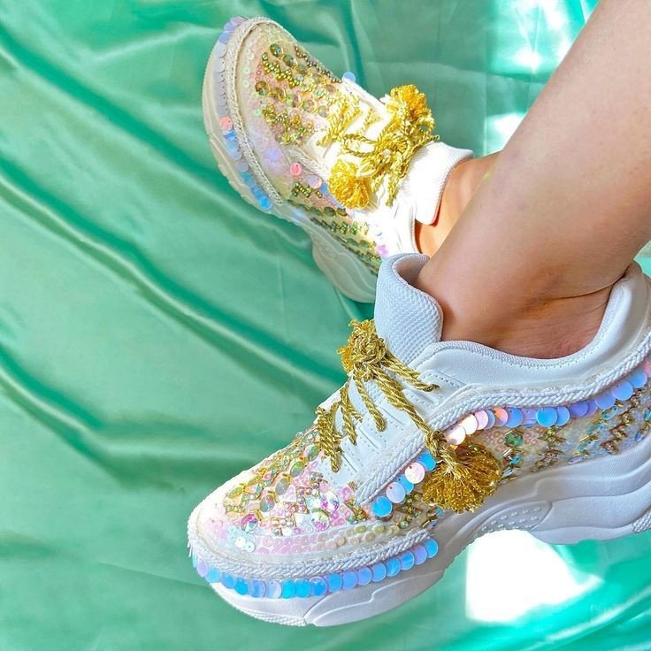 Bridal sneakers with heels