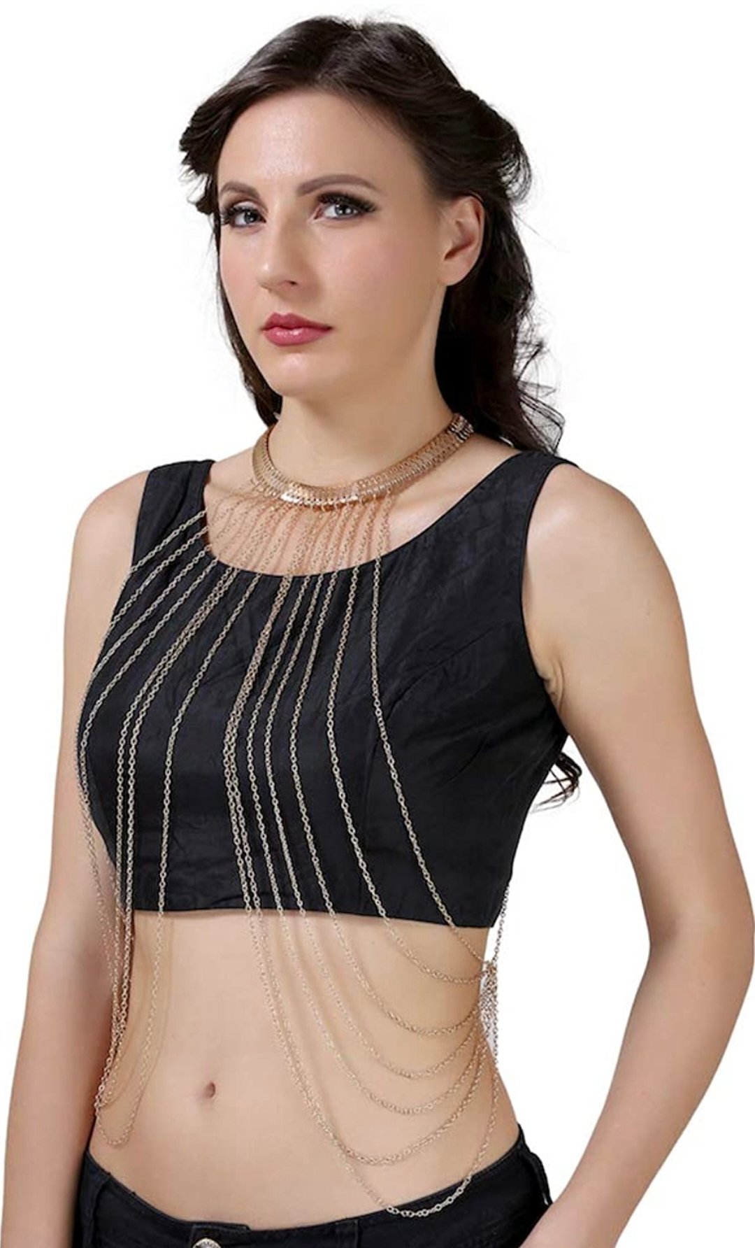 Chain harness necklace