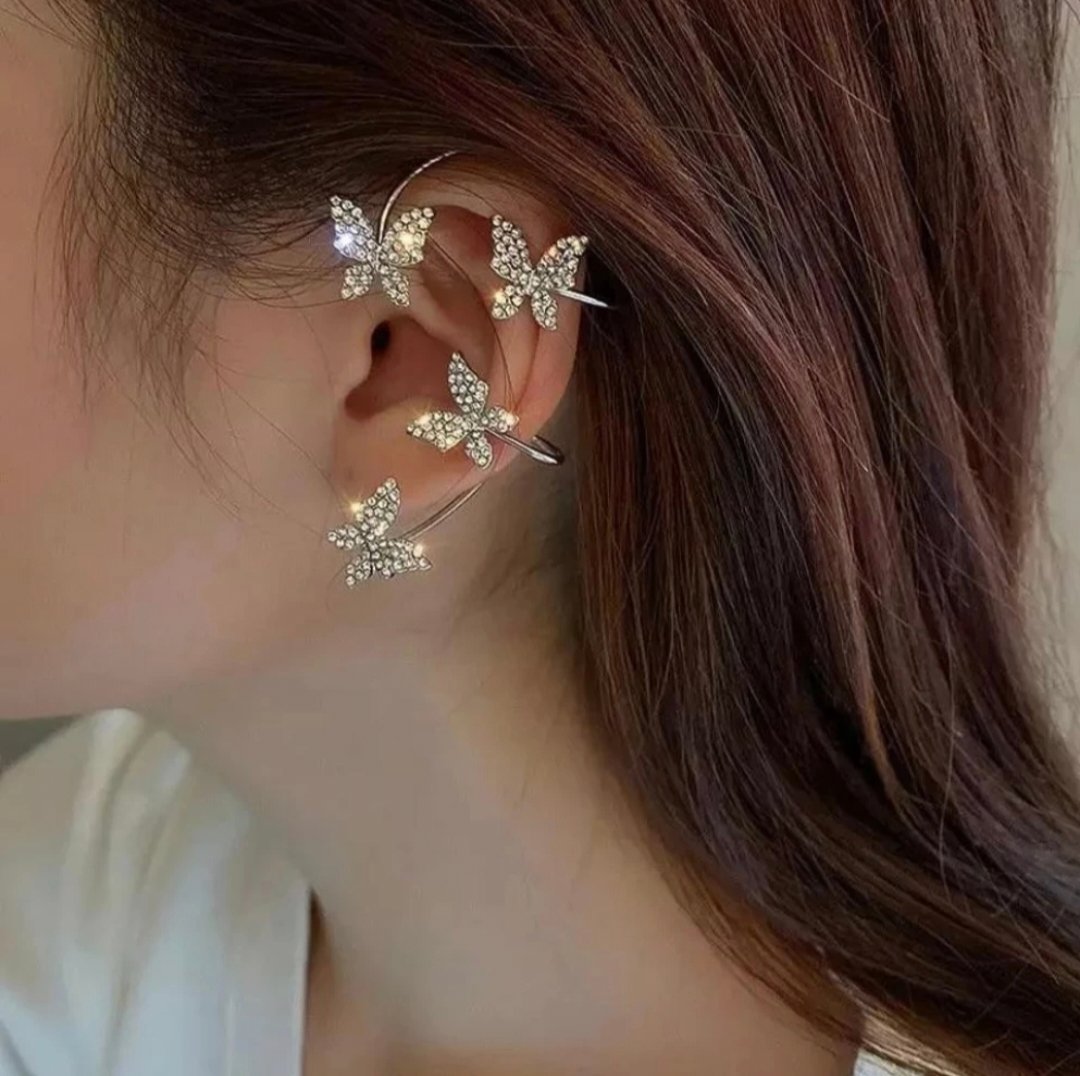 Butterfly design ear cuffs 