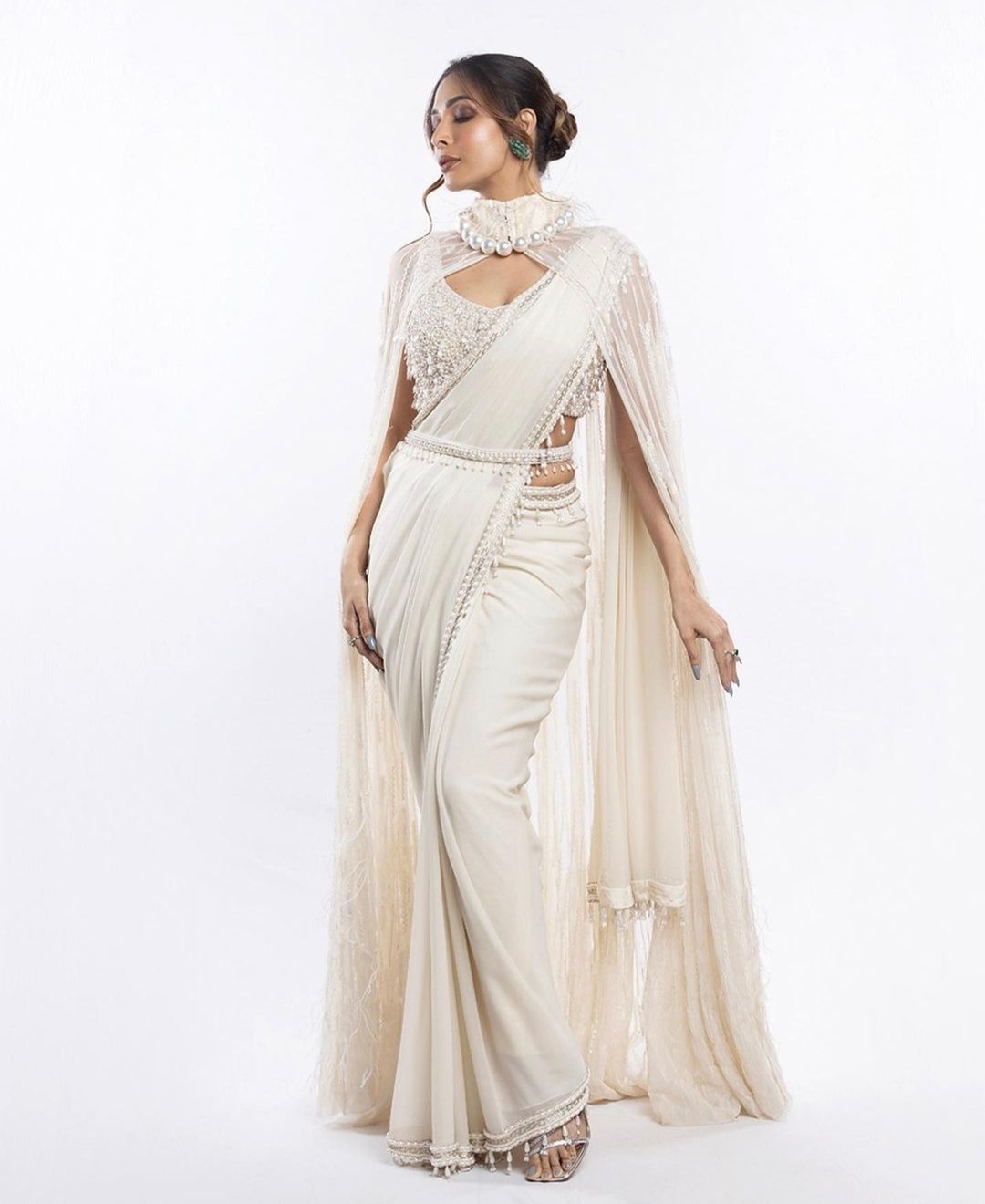 Saree with cape